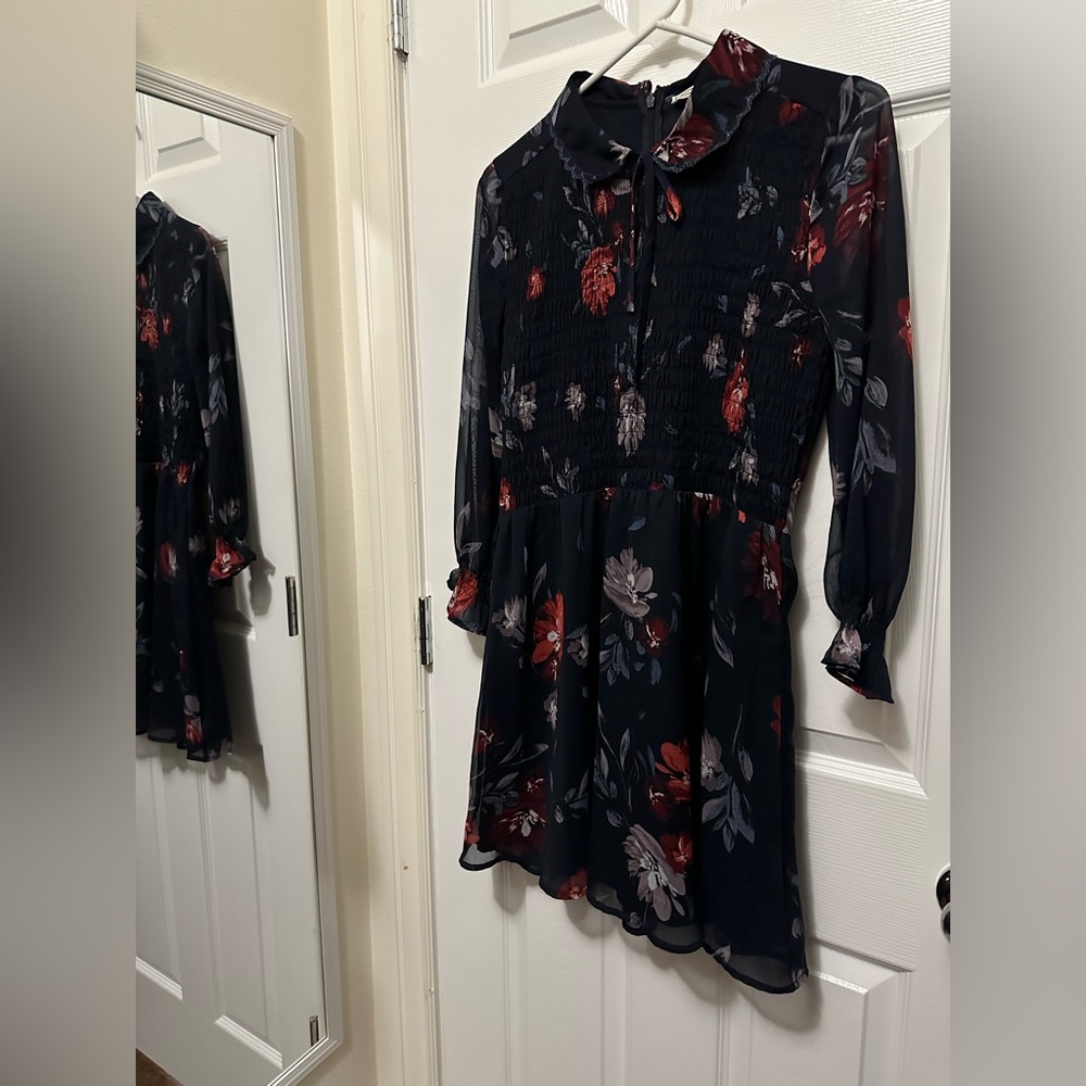 ABERCROMBIE & FITCH navy floral tunic dress